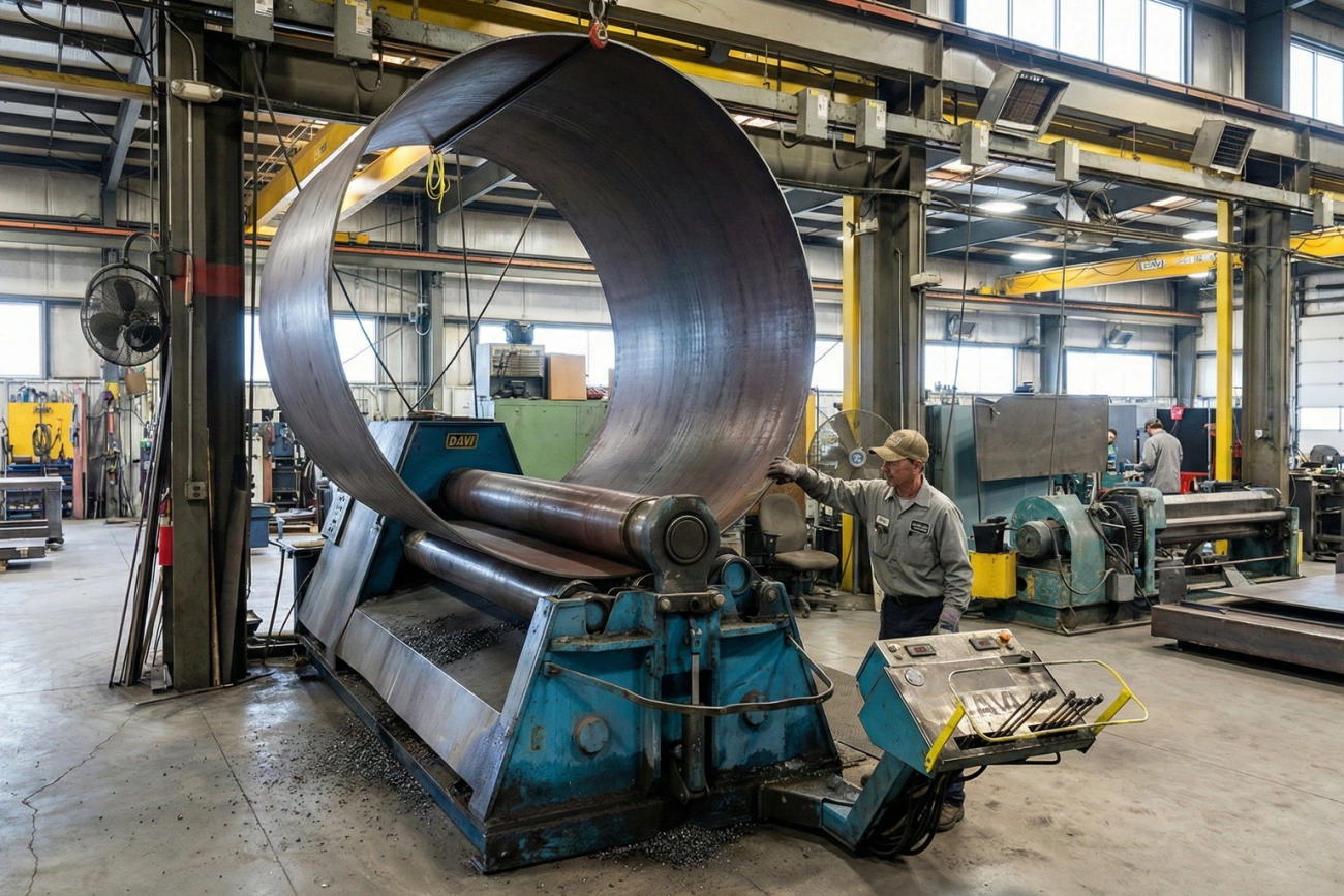 Вальцовка крупных обечаек: стабильный диаметр и чистый стык